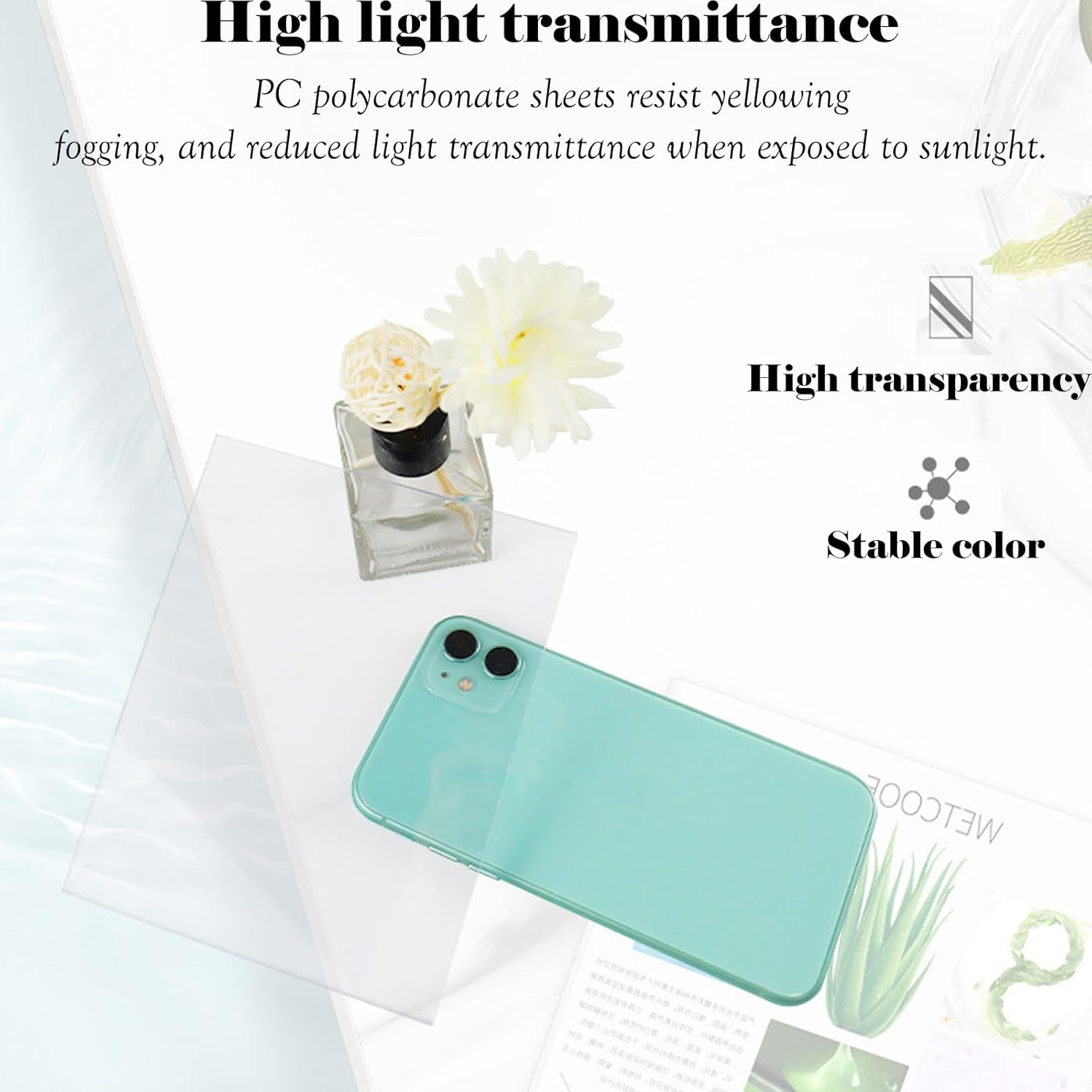 2mmGreenhouse Panels,pc Endurance Board,Polycarbonate Panels for Gardens, Parking Lots, Skylights, Greenhouses (if You Need Other Sizes, Please Contact Us)(Transparent,2.29*3.93ft)