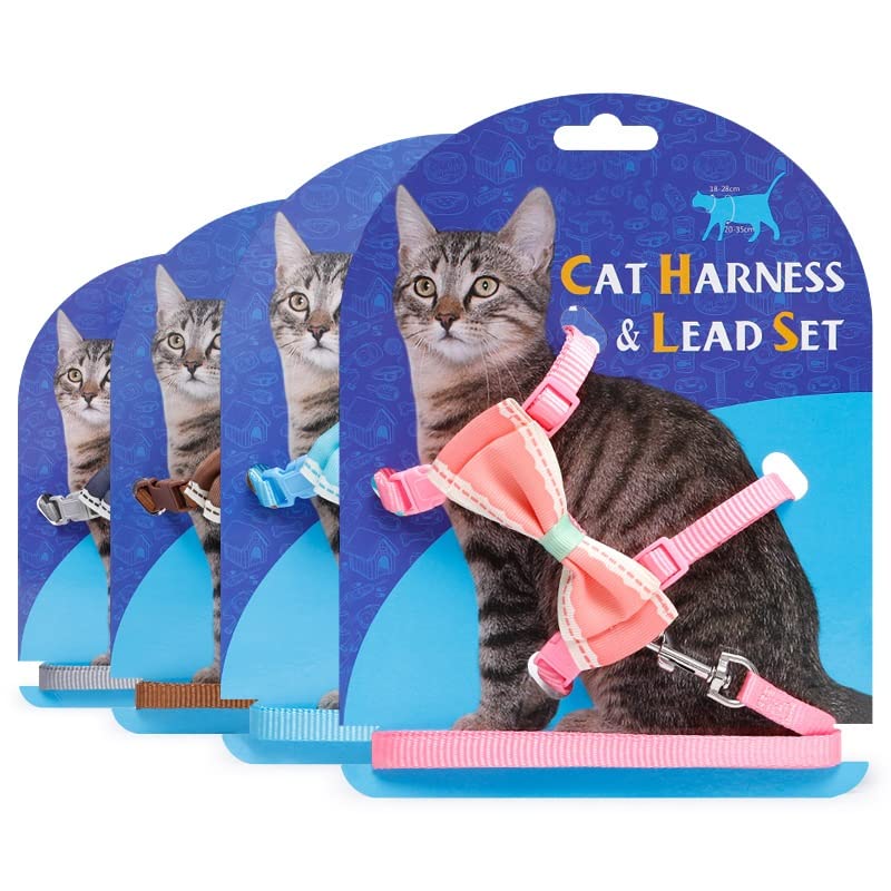 Pets Empire Cat Bow Harness and Lead Set - Adjustable Escape Proof Chest Strap with Safety Buckle for Outdoor Walking, Fit for Small Medium Large Kittens (Pink) (B09TB9RHNY) Amazon Price History, Amazon Price Tracker