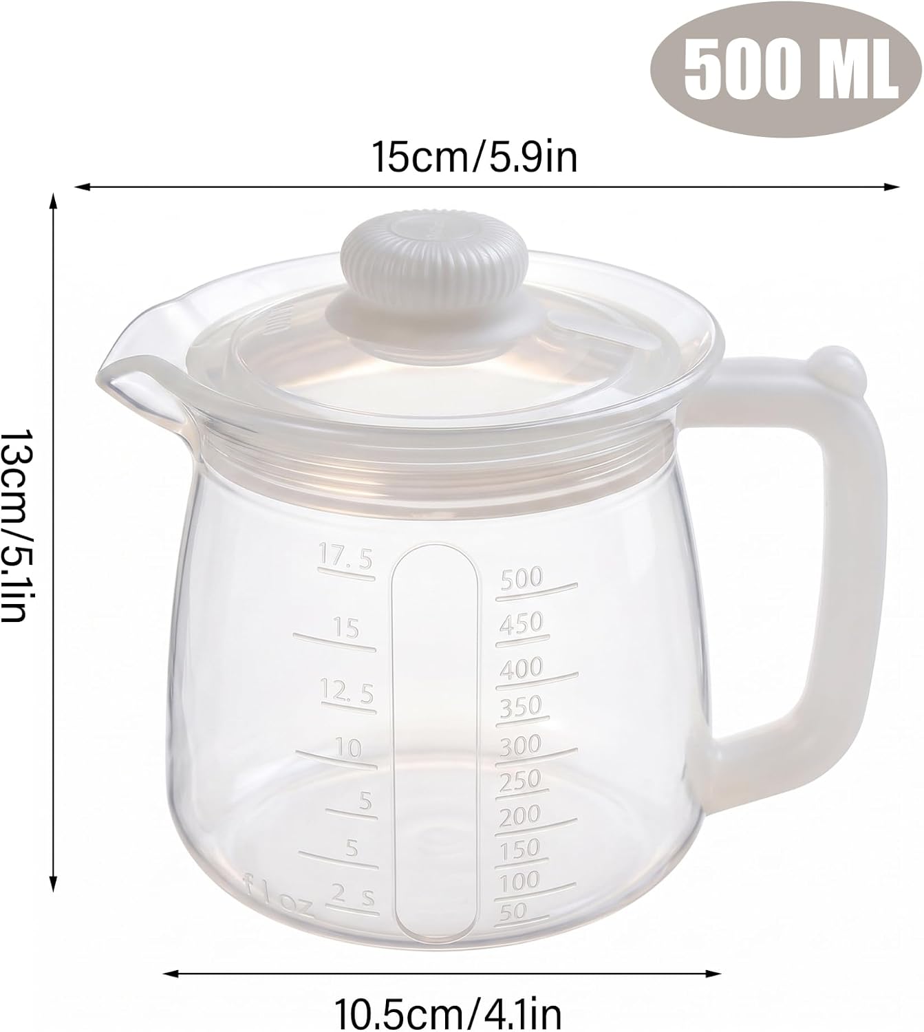 Shatterproof Food-Grade Silicone Clear Milk Jug 500ml