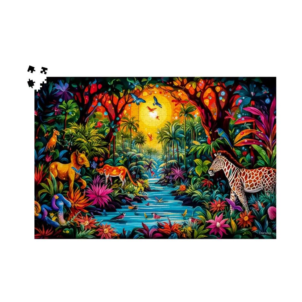 Majestic Jungle Jigsaw Puzzle: Explore A Vibrant Paradise With Lions & Tigers 1000 Pieces, Family Fun Night! Unwind With Animals — image 1