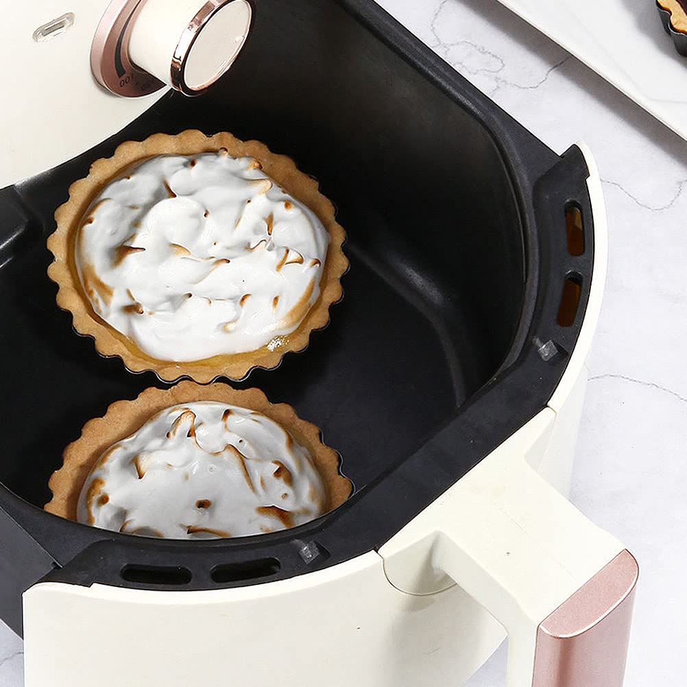 CANDeal Mini Moules à Tarte 3,8" avec Moule à Quiche Rond Antiadhésif à Fond Amovible, Côté Cannelé Robuste pour Tartes, Gâteaux Mousse, Desserts (12 Paquets)