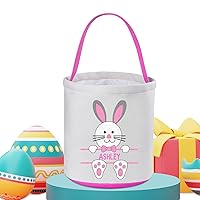 Vista 7 de Touber Cesta de Pascua personalizada, cestas de Pascua para niños, ideas de cesta de conejo de Pascua, regalos de Pascua personalizados para niños