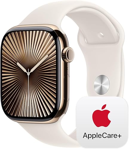 Miniatura 8 de Apple Watch Series 10 [GPS + Celular 46mm] con caja de titanio dorado con bucle milanés dorado - M/L. Rastreador de fitness, aplicación ECG, Caja de