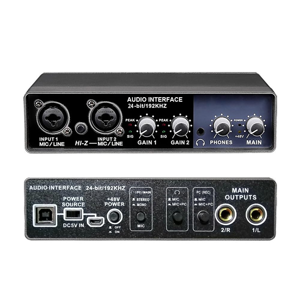 Computadoras de grabación Tuning Equipo de mezcla digital Interfaz de audio portátil Tarjeta de sonido USB Preamplificador de micrófono Computadoras Grabación Tuning Equipo de mezcla digital