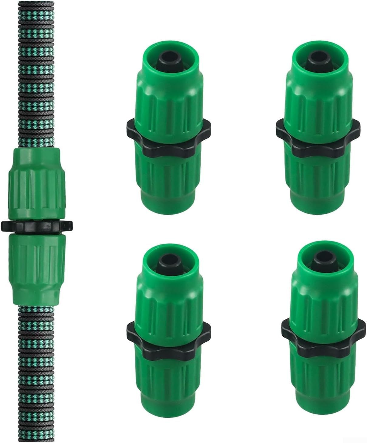 Garden Hose Extension Kit Fit For 5/8 3/4 Inch Diameter Expandable Garden Hose Repair Connector Parts Accessories(4pcs)