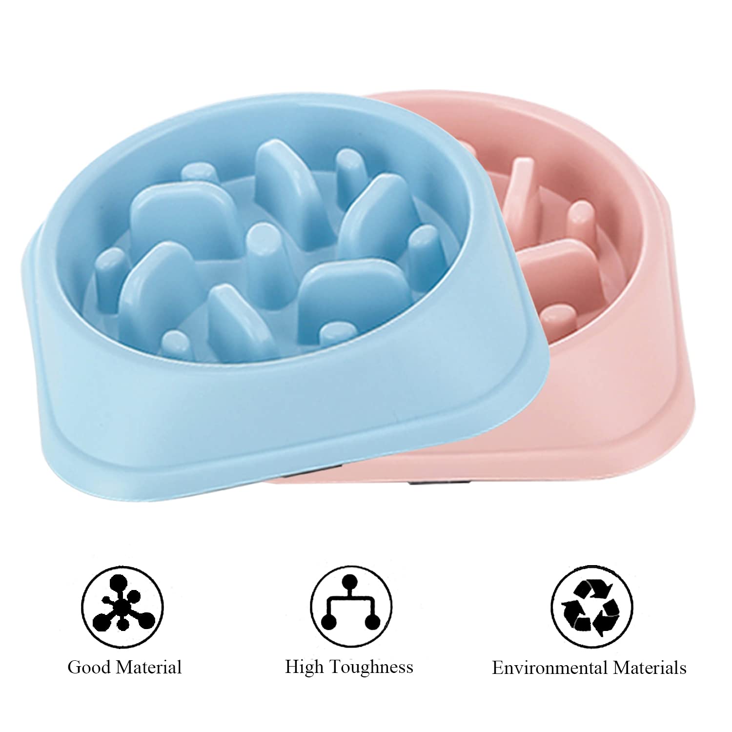 Vancasso Slow Feeder Hundenapf Aus Keramik – Für Kleine Hunde & Katzen, Verlangsamt Fressen Um 15x, Verhindert Schlingen, 0,6 Tassen Fassungsvermögen, Rosa