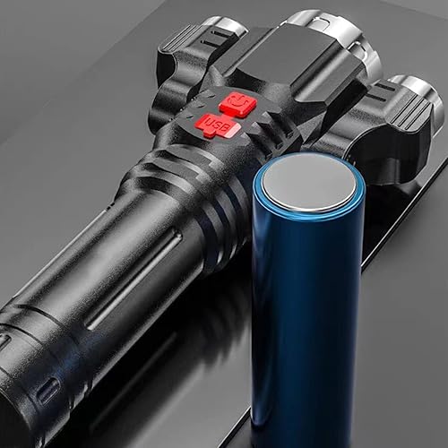 Miniatura 4 de Leadmall Linternas recargables de alto lúmenes con 3 modos, linterna de mano impermeable IPX5, adecuada para emergencias, camping, senderismo,