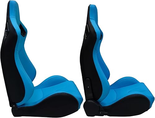 Miniatura 3 de FREEMOTOR802 Asientos universales de carreras, asientos deportivos reclinables con control deslizante de doble bloqueo ajustables, 1 par (lado del