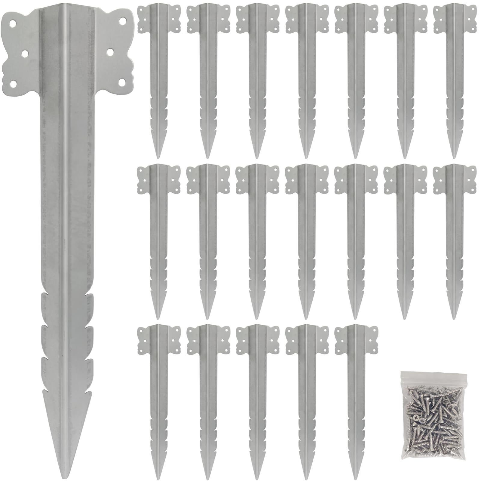 AMLOOPH Railway Sleeper Brackets, 20PCS Butterfly Sleeper Stakes For Garden