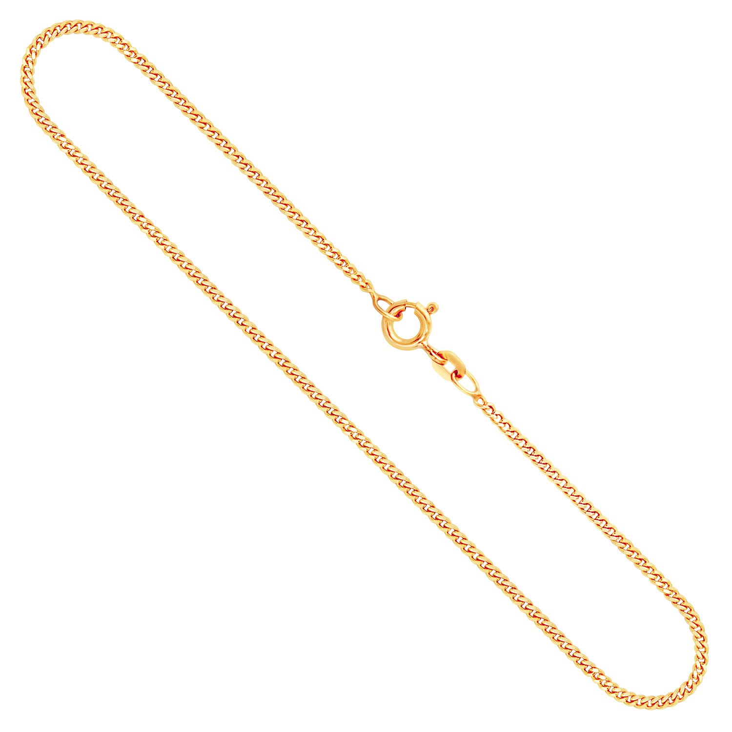 EDELIND Goldkette Damen Herren 1.7 mm Panzerkette flach 333, 375 oder 585 aus Gelbgold Echtgold Kette Halskette Gold mit Schmuck Geschenkbox
