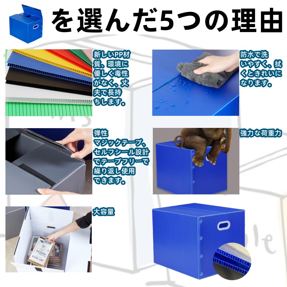 Amazon.co.jp: JIALAGESA 収納ボックス 折りたたみ式プラダン製 収納