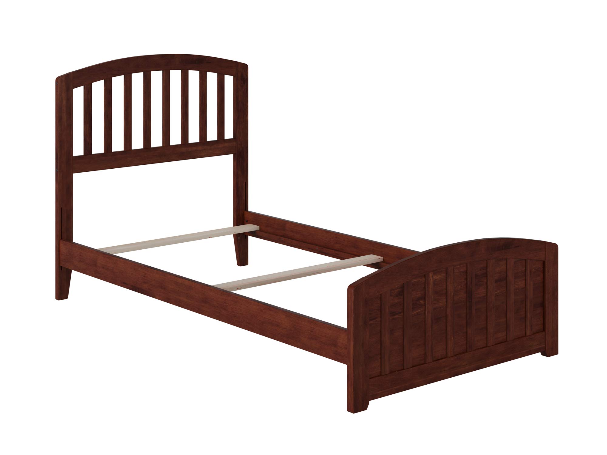 AFI Richmond Twin Traditional Bed with Matching Footboard and Turbo Charger in Walnut
