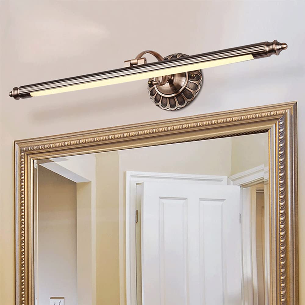 Lampa LED do lustra łazienkowego Zabytkowa lampa ścienna, regulowane lustro Oprawa oświetleniowa przednia Lusterko do makijażu Przednie światło, metalowe poszycie Korpus lampy Lustro kosmetyczne Lampy