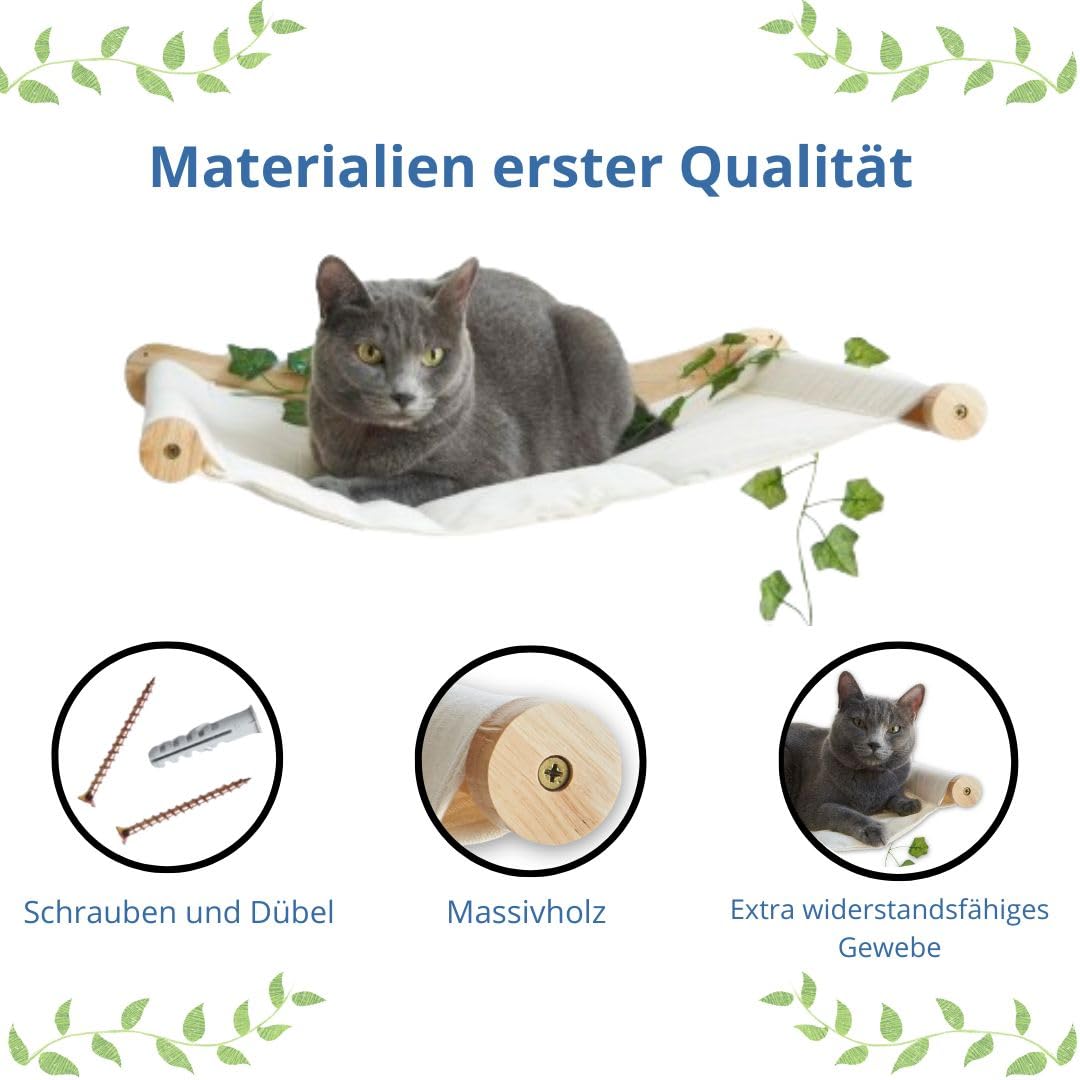 Hängematte zur Wandmontage für Katzen, robust und komfortabel – Regal trägt bis zu 12 kg – ideal zur Maximierung des Platzes