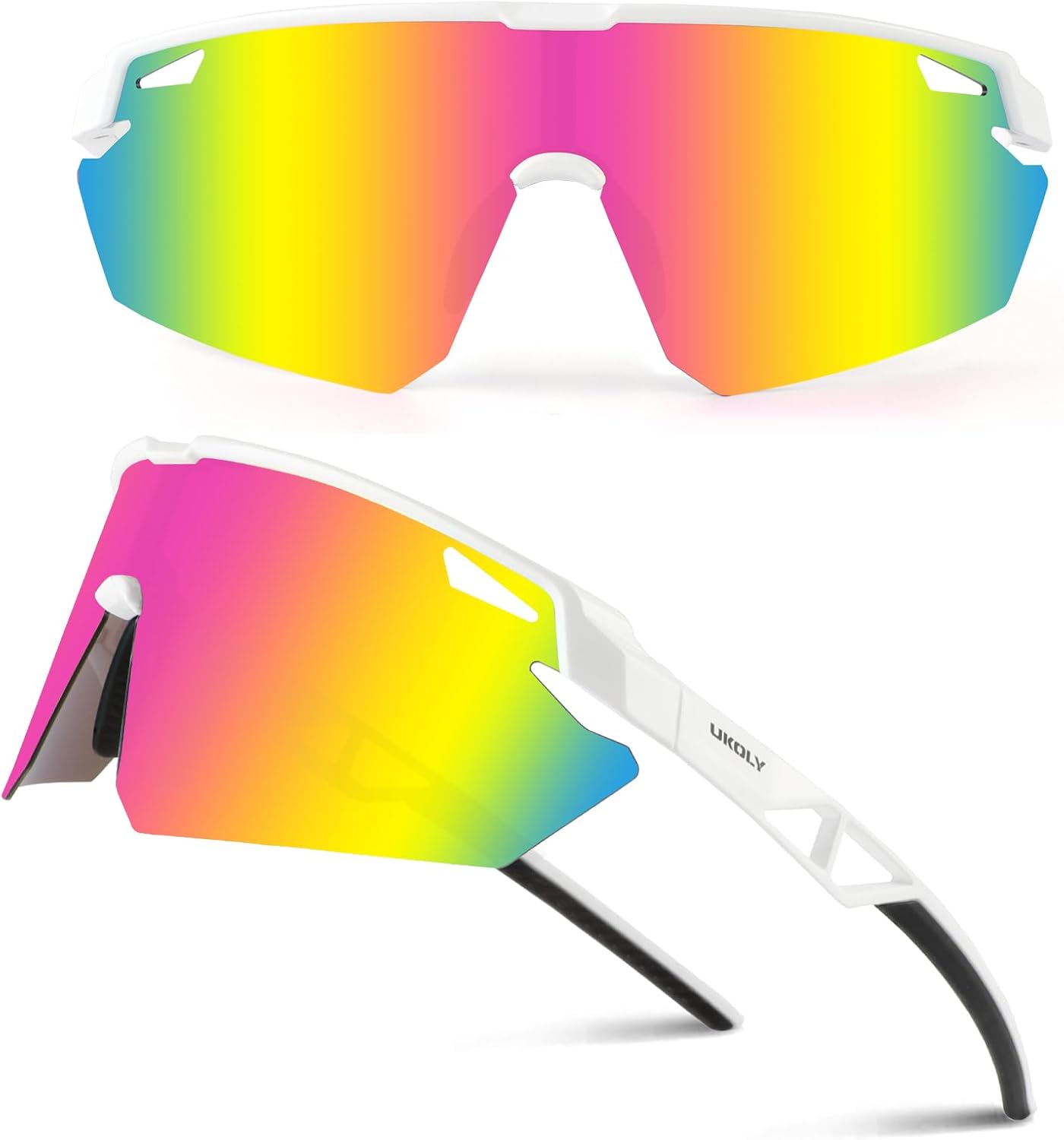 Ukoly Polarized Sports Sunglasses for Men Women,Sun Glasses for Running Cycling Baseball Fishing Golf UV400 Protection