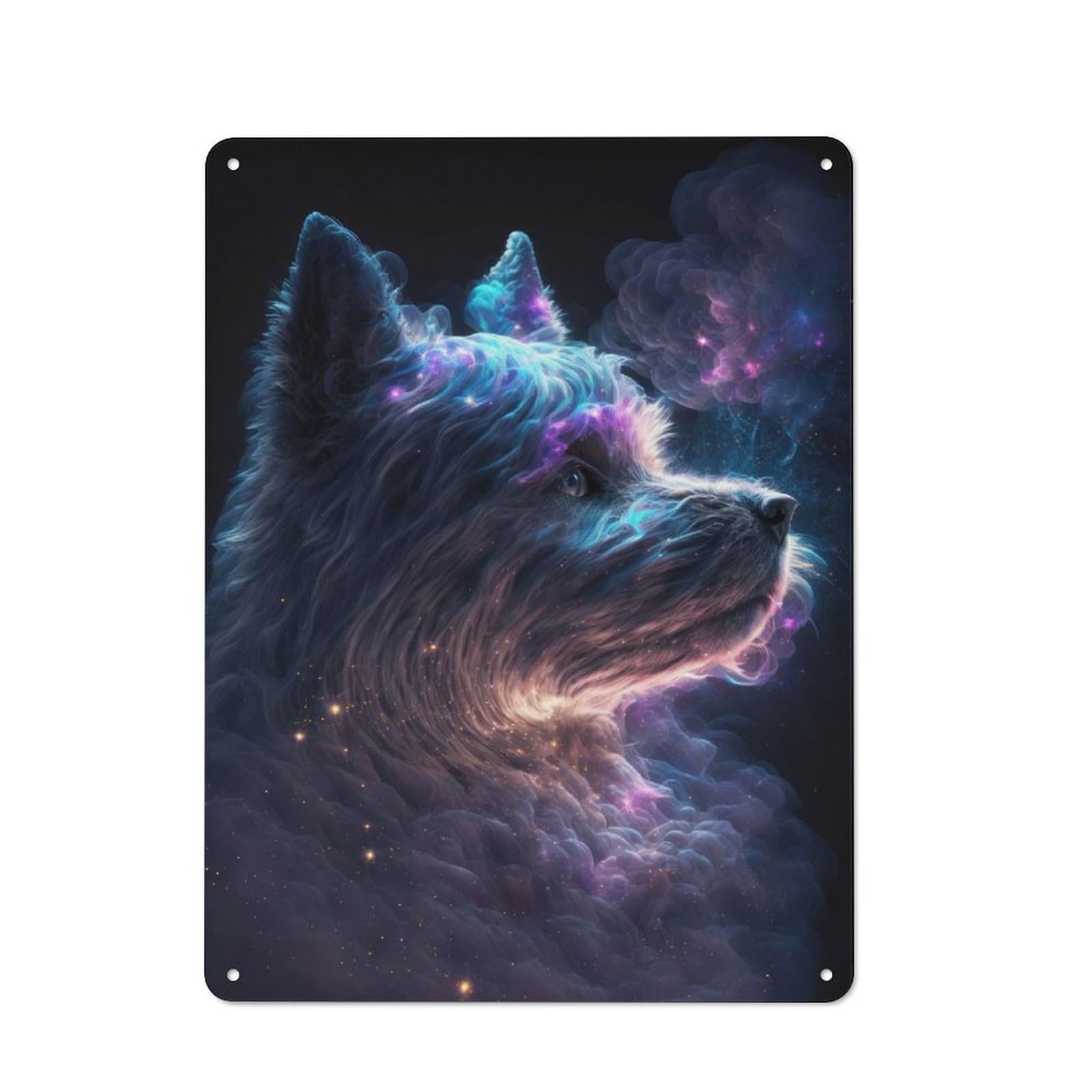 Junmoney Yorkshire Terrier Galaxy Country Metal Wall Decor 40X30cm, Country Metal Sign For Kitchen, Cottage, Porch Or Garden Room
