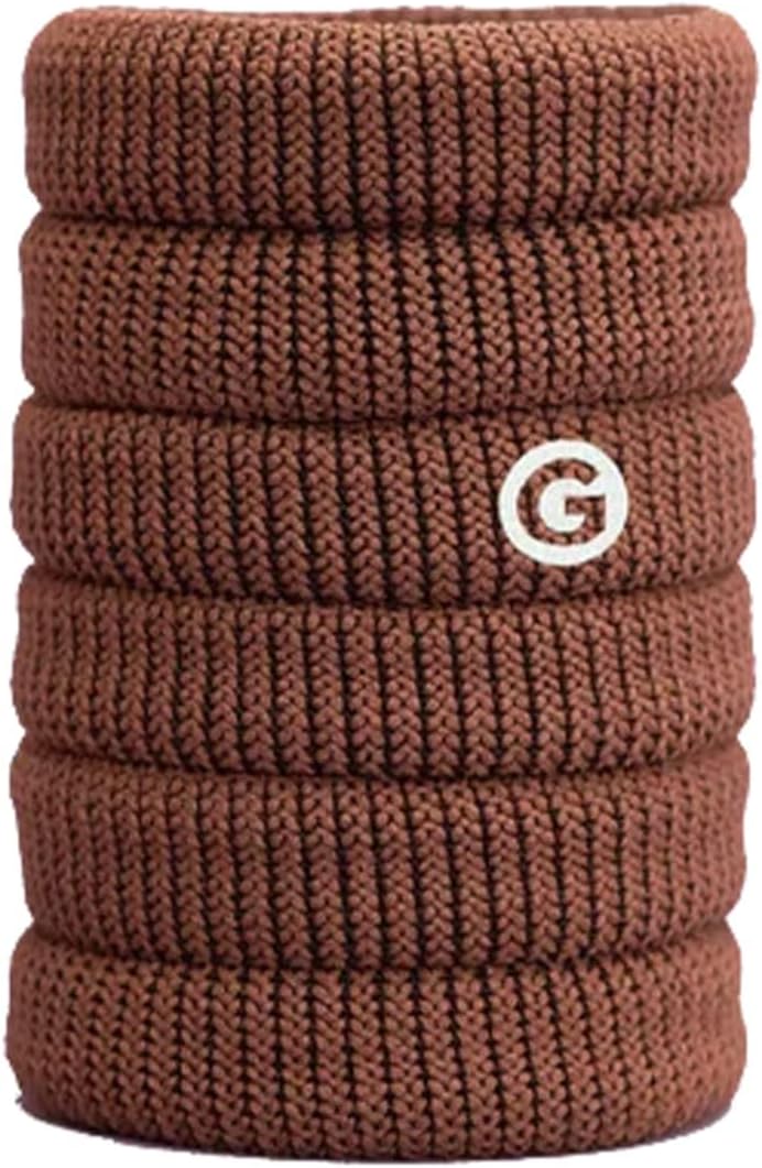 GIMME Bands No Break Thick Hair Ties 6PC (Brown Chestnut)