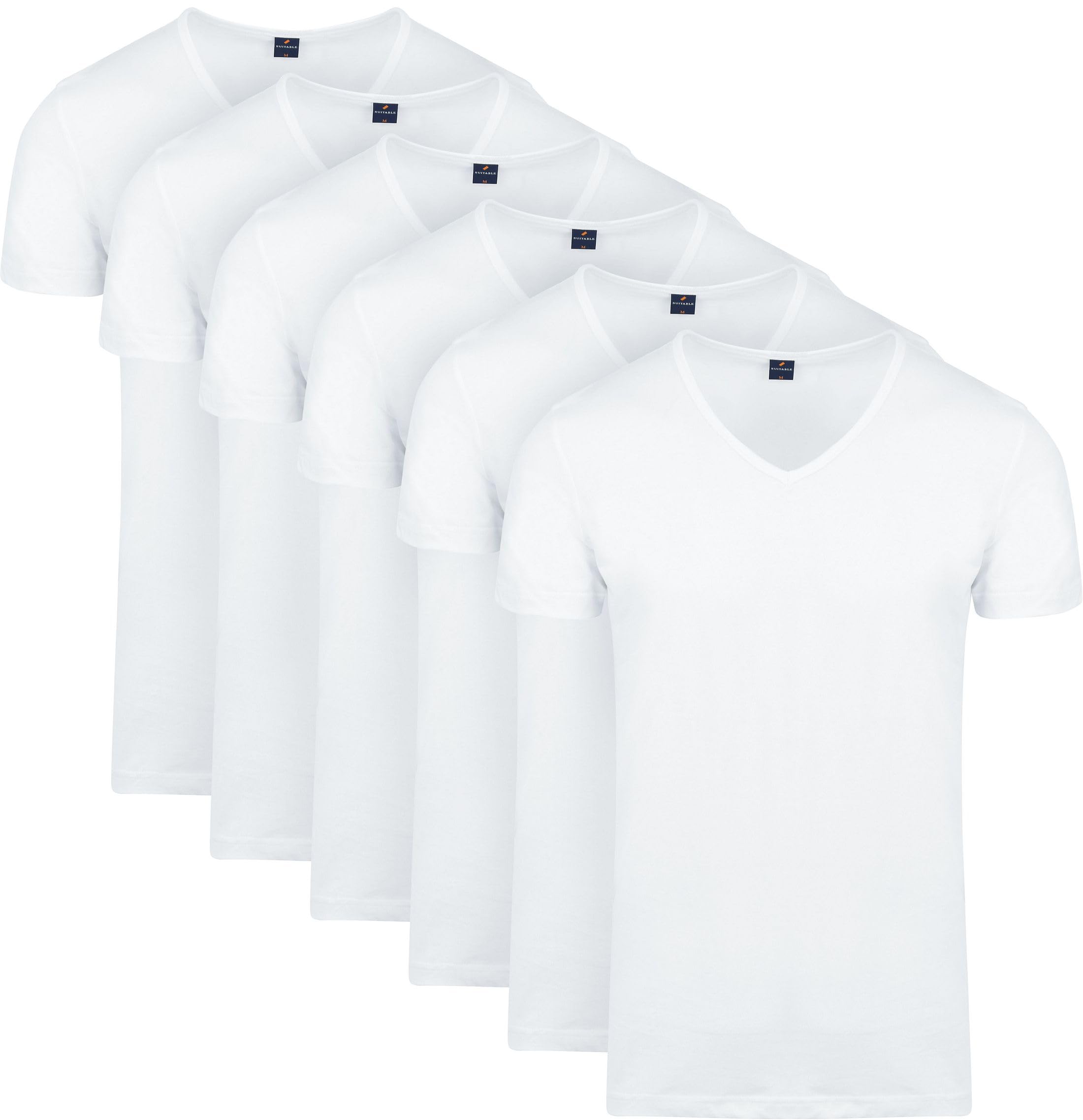 Suitable Vita T-Shirt V-Neck White 6-Pack