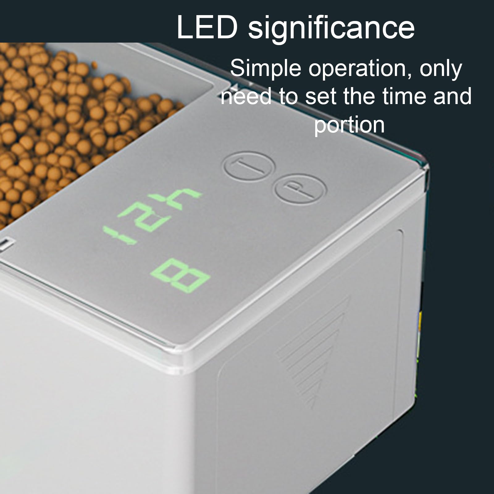 Comedero automático para peces con pantalla digital, funcionamiento silencioso y diseño portátil para alimentos granulares para peces, fácil instalación para acuarios domésticos