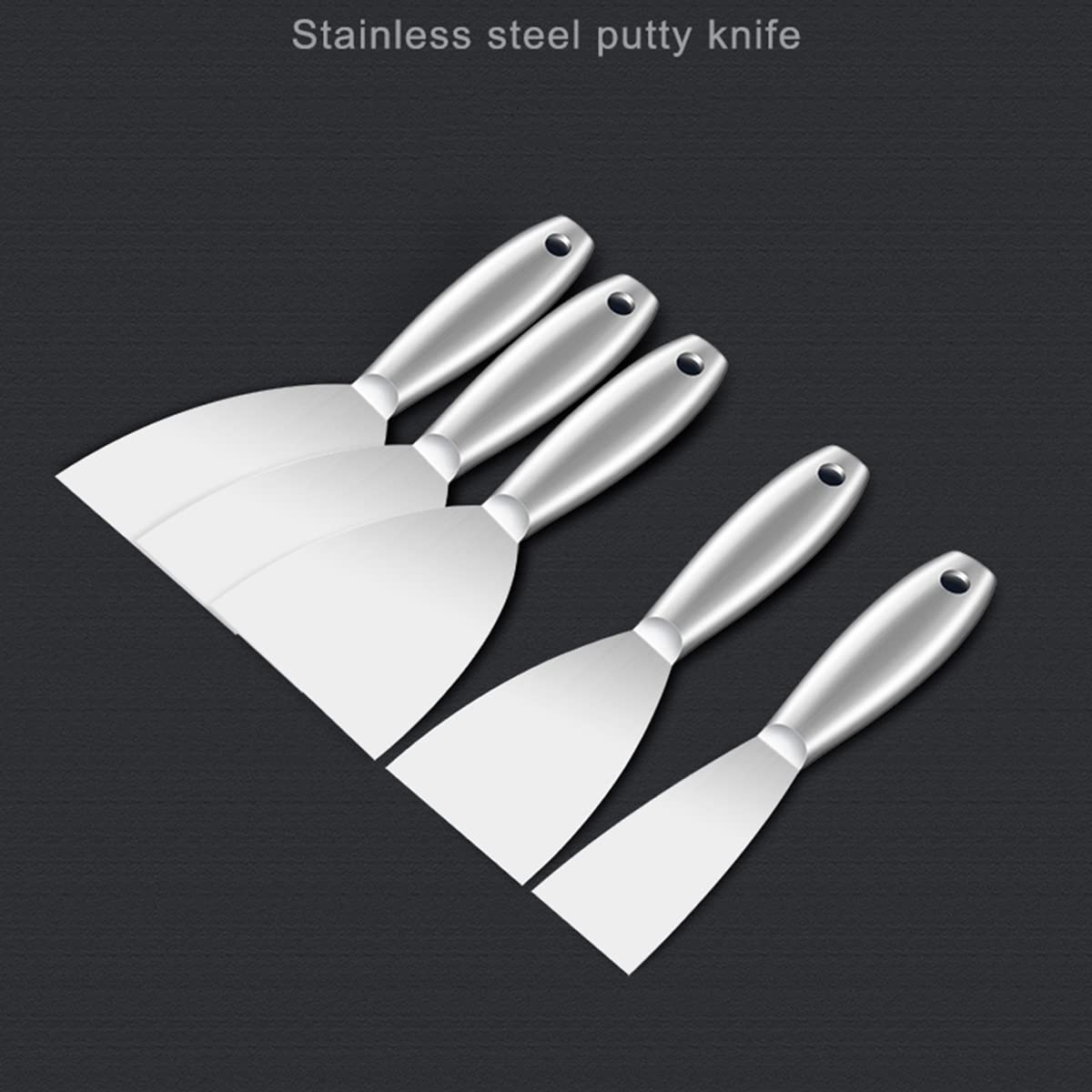Coltello per stucco, in acciaio inox, per stucco e cartongesso, per stucco, riempitivo, per pareti e carta da parati, raschietto
