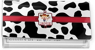RNK Shops Cowprint Cowgirl Vinyl Checkbook Cover (Personalized)