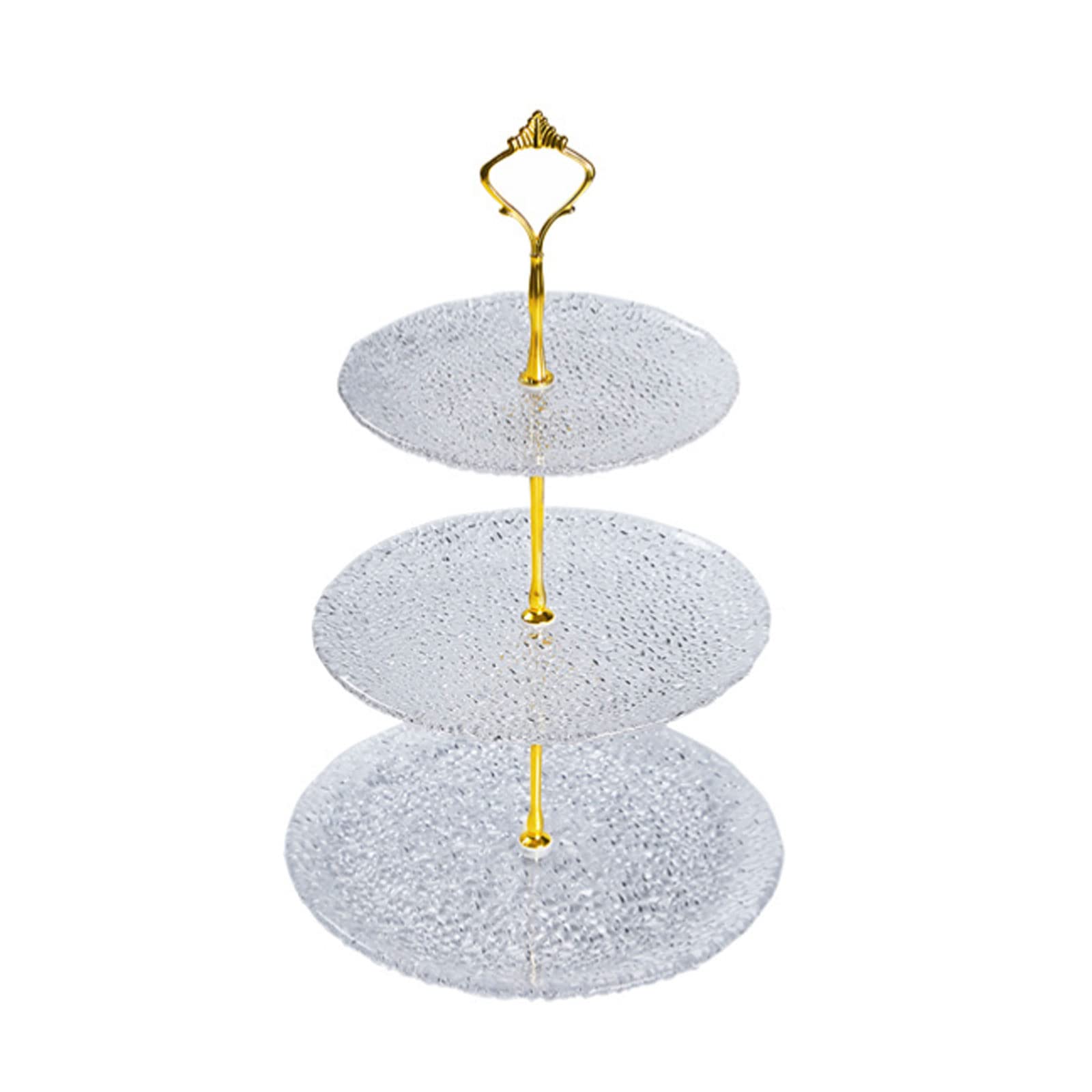 Desserts Présentoir à gâteaux à Plusieurs Niveaux avec plaques en Verre Transparent et entretoises en métal doré Présentoir à Tour Stable pour Dessert Plateau de Service élégant pour Fruits Fruits