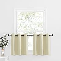 Vista 131 de NICETOWN - Cortinas opacas graduadas para ventanas pequeñas del baño, cortinas de privacidad de 30 pulgadas de largo para mini lavandería y cocina