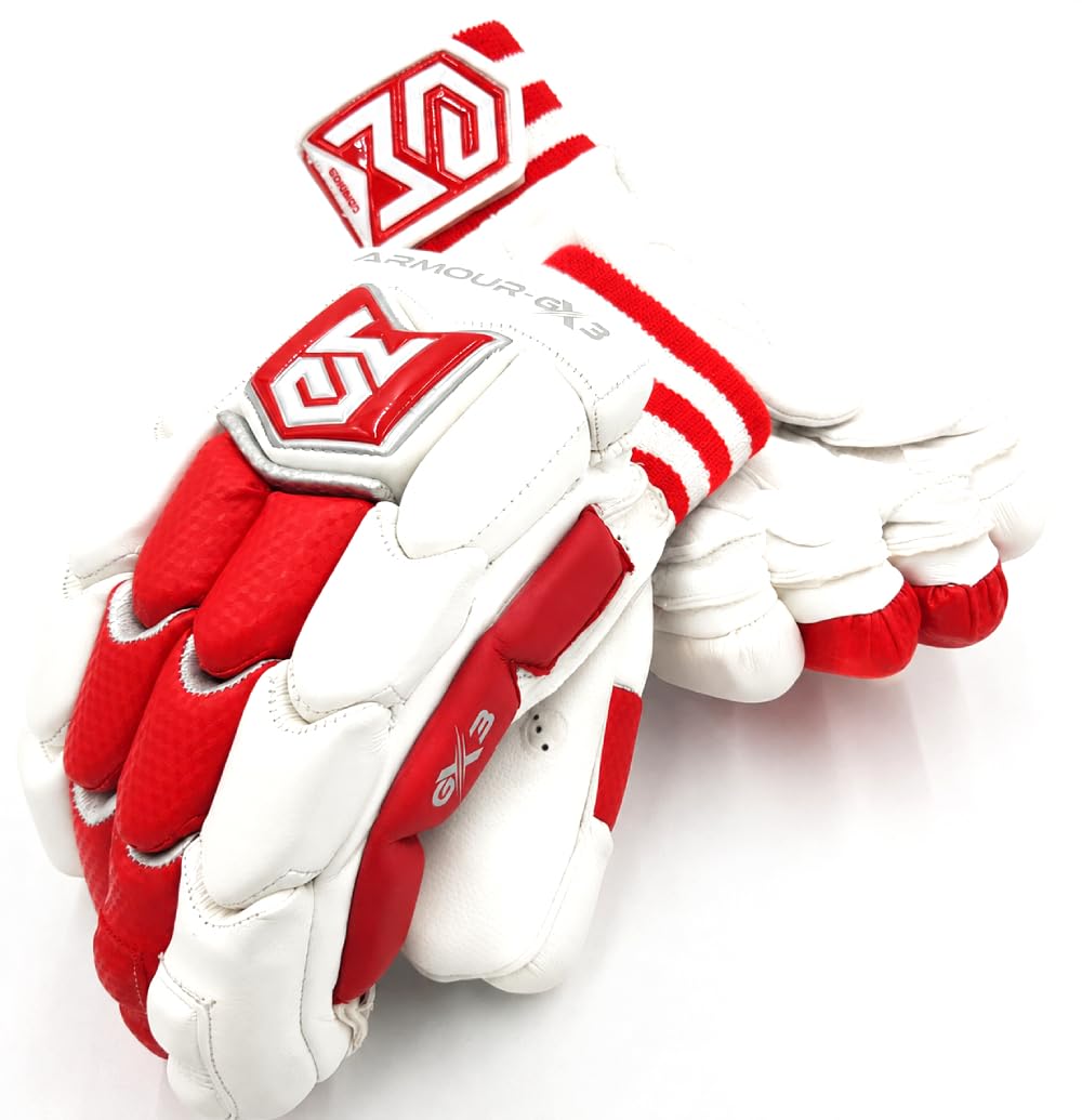 Armour-GX3 (2.1) | Cricket Batting Gloves | Multi Color (White-Red, Medium, Right Hand)-picture-20