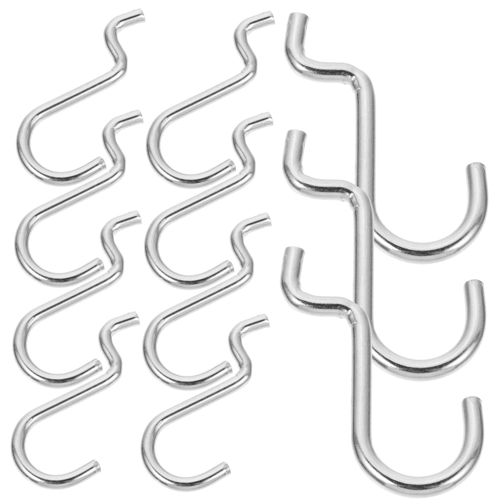 HOMOCONO 20pcs Peg Board Hook Utility Hooks Garage Pegboard Hook Mini Carabiner Heavy Duty Hangers J Hooks for Pegboard Peg Hooks Heavy Duty Pegboard Hanger Tool Hangers Rack Iron Silver