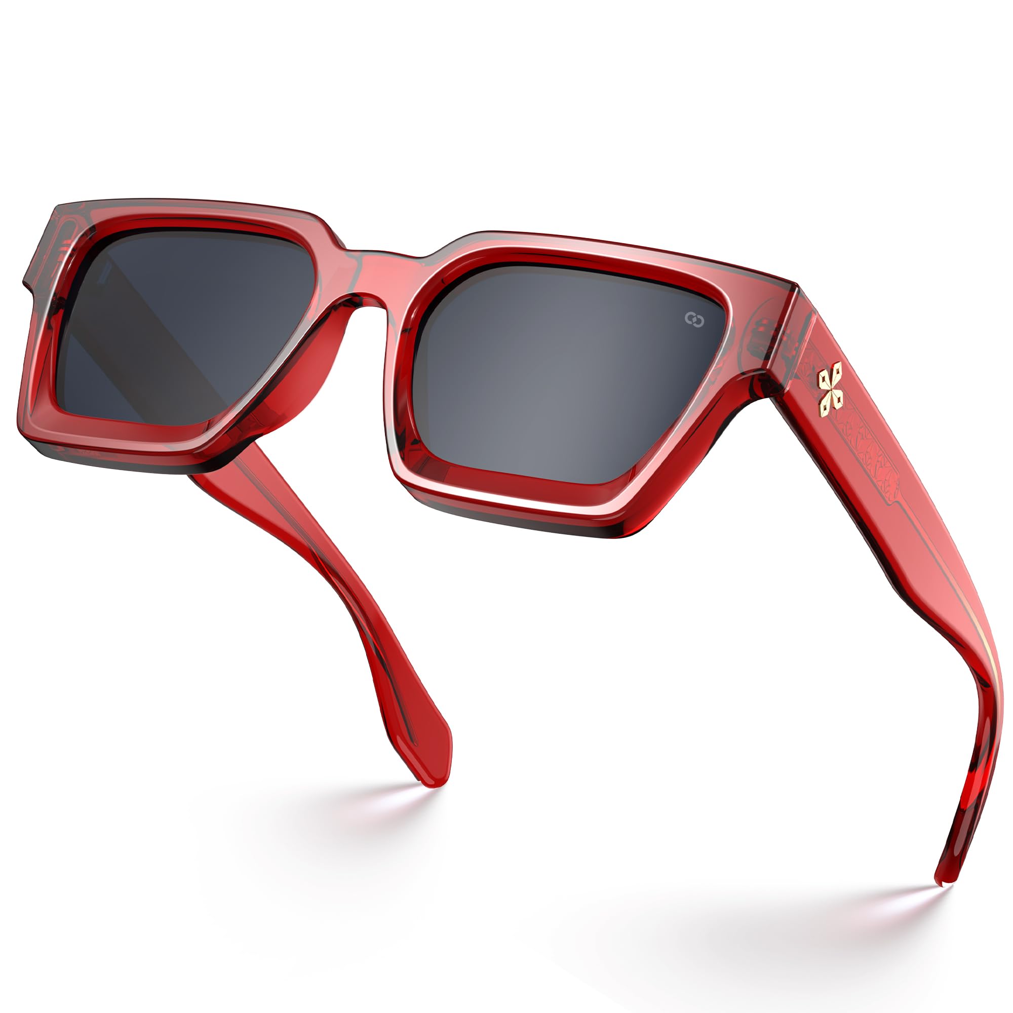 VISOONE Fashion 100% UV400 Protection Rectangle TR90 Y2K Sunglasses Accessories for Women Men RIVER