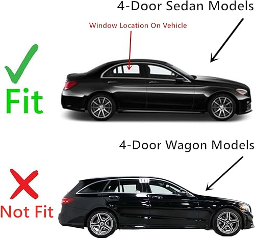 Miniatura 2 de Vidrio de la puerta trasera del lado derecho del pasajero compatible con los modelos Mercedes Benz C300  C400  C43 AMG  C63 AMG 4 puertas Sedan
