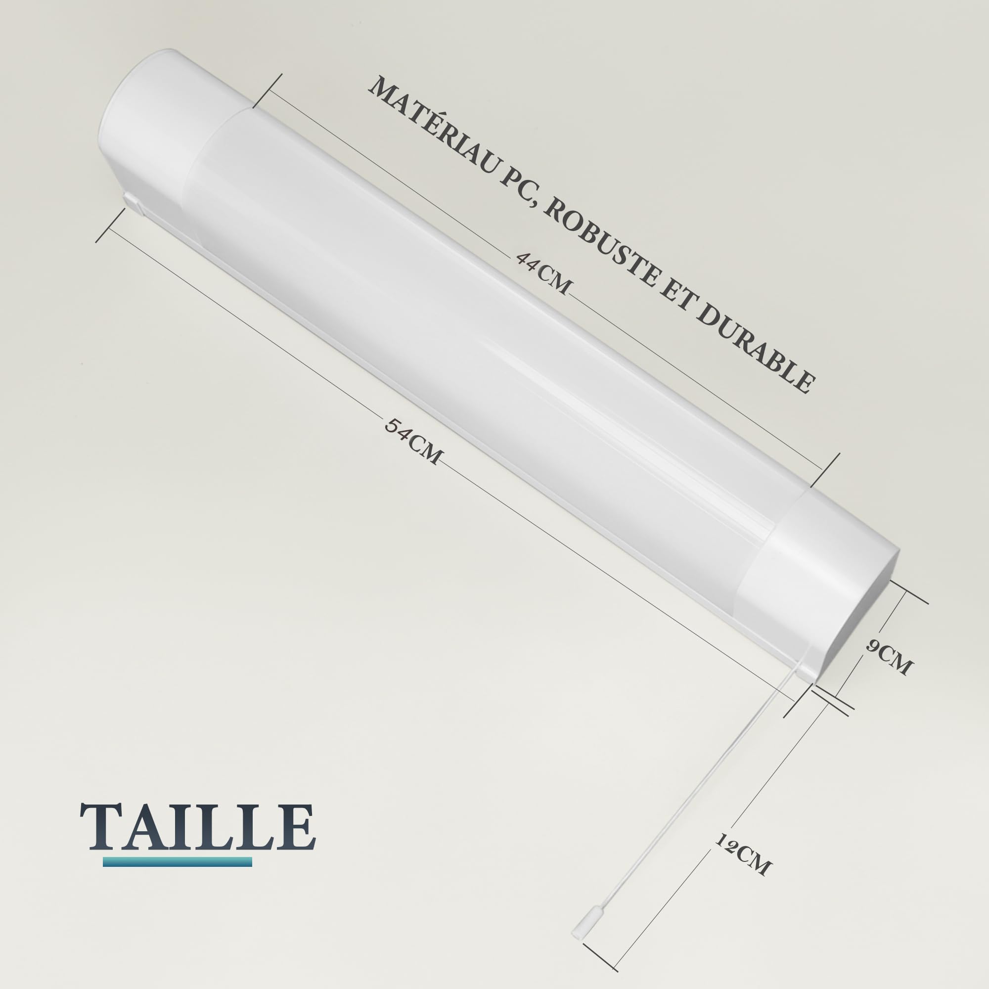 IMVSINCERE 12W Applique Salle de Bain Avec Interrupteur,IP44 54CM lumiere avec prise,4000K 1200LM Applique Led Salle de Bain avec prise de rasoir (54CM)