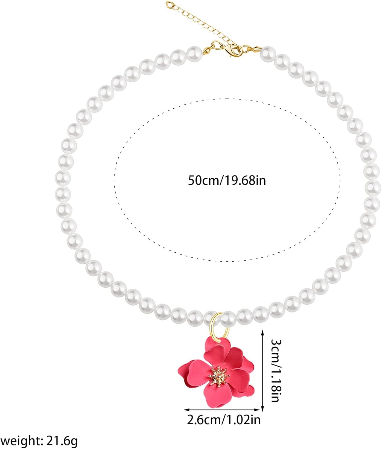Anmpab Pearl Flower Necklace for Women Pearl Floral Pendant Necklace Adjustable Chain Jewelry for Her Mother Wife Anniversary - Image 4