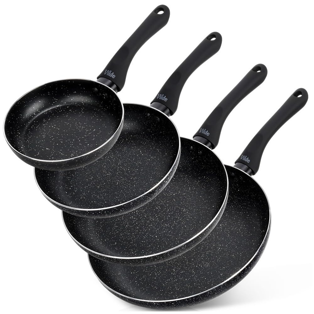 Vilde SIMPLE HOME patelnie granitowe 16/20/24/28 cm 4 sztuki