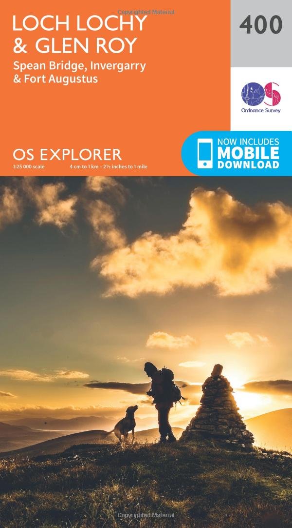 Loch Lochy & Glen Roy Map | Spean Bridge, Invergarry & Fort Augustus | Ordnance Survey | OS Explorer Map 400 | Scotland | Walks | Hiking | Maps | Adventure