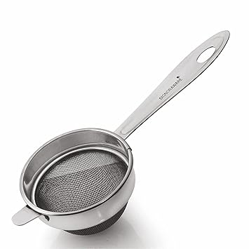 SignoraWare Kitchen Tools Stainless Steel(Food Grade) Steelo Tea Strainer/Chai Chhalni/Coffee Strainer/Tea Filter/Juice and Oil Filter with Stainless Steel DOUBLE MESH No.2 (Dia 8 cm)