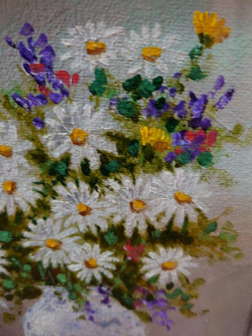 Amazon.co.jp: 仲田 嵩 『小菊』真筆 油絵 油彩 絵画 菊 花瓶 : ホビー