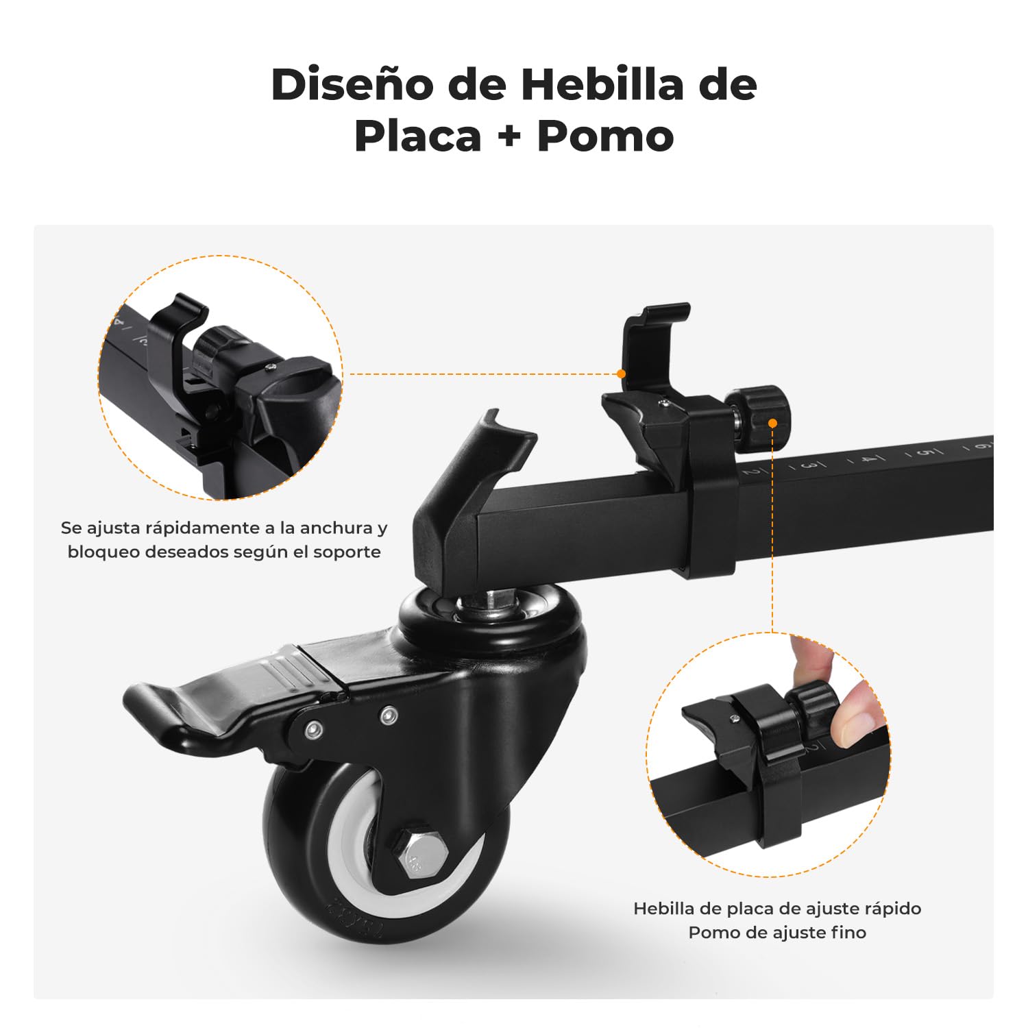 K&F CONCEPT Trípode Fotografía Dolly Profesional Heavy Duty con Ruedas de Goma y Patas Soporta 20 kg de Carga Compatible con La Mayoría de Trípodes Cámaras de Videocámara