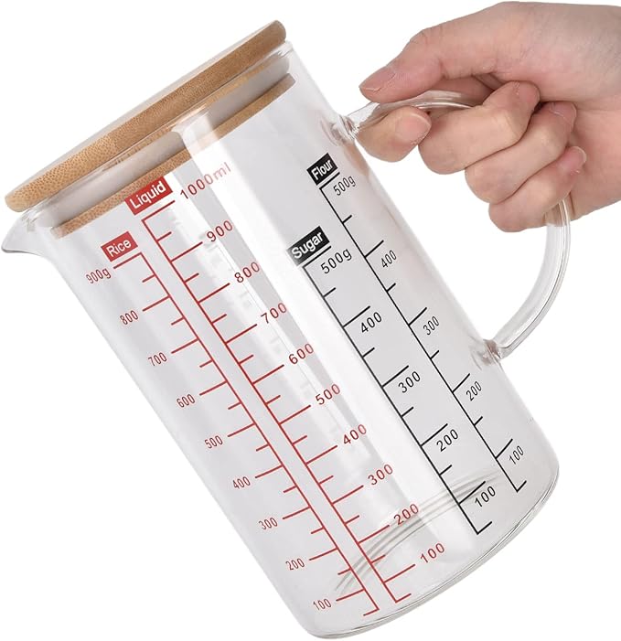 Glass Measuring Cup with Handle, Measuring Cup with Three