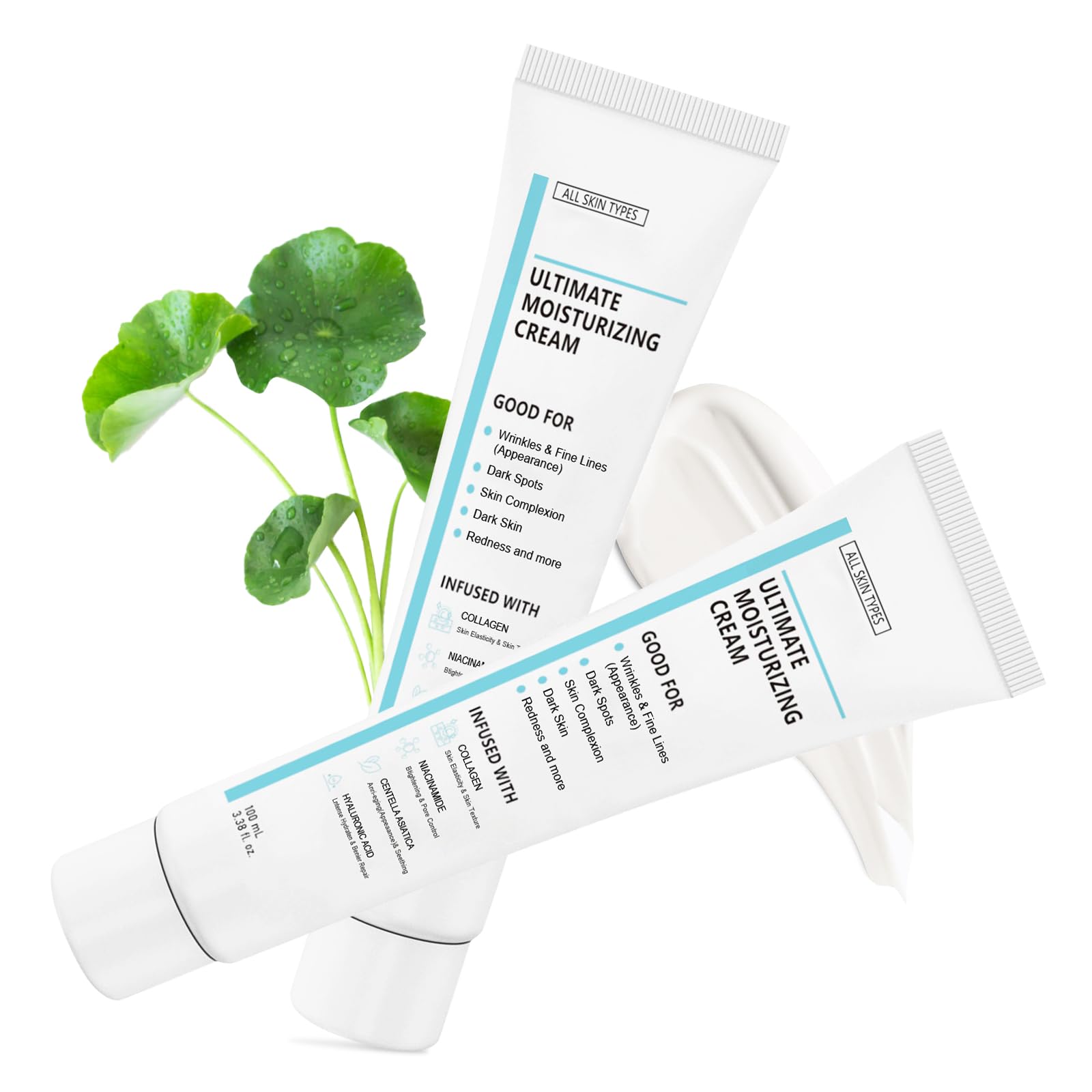 Youthful Renewal Moisturizing Cream, Korean Centella Moisturizer, Glowage Repair Moisturizer Cream, Deep Nourishment, Lasting Hydration, for All Skin Types (2pcs)