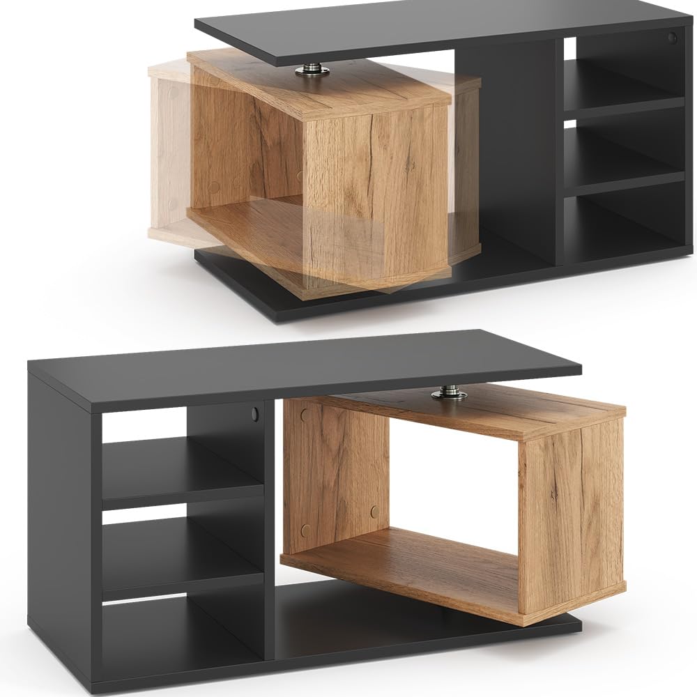 Vicco Couchtisch Rafi, Schwarz, 88 x 35 cm