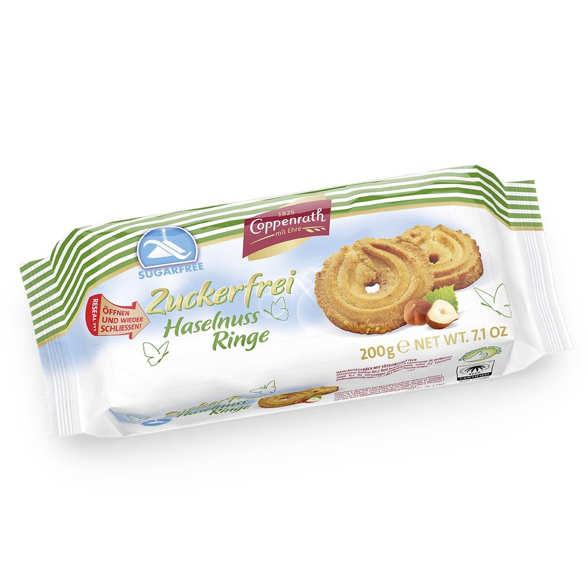 Coppenrath zuckerfrei Haselnuss Ringe (14 x 200 g)