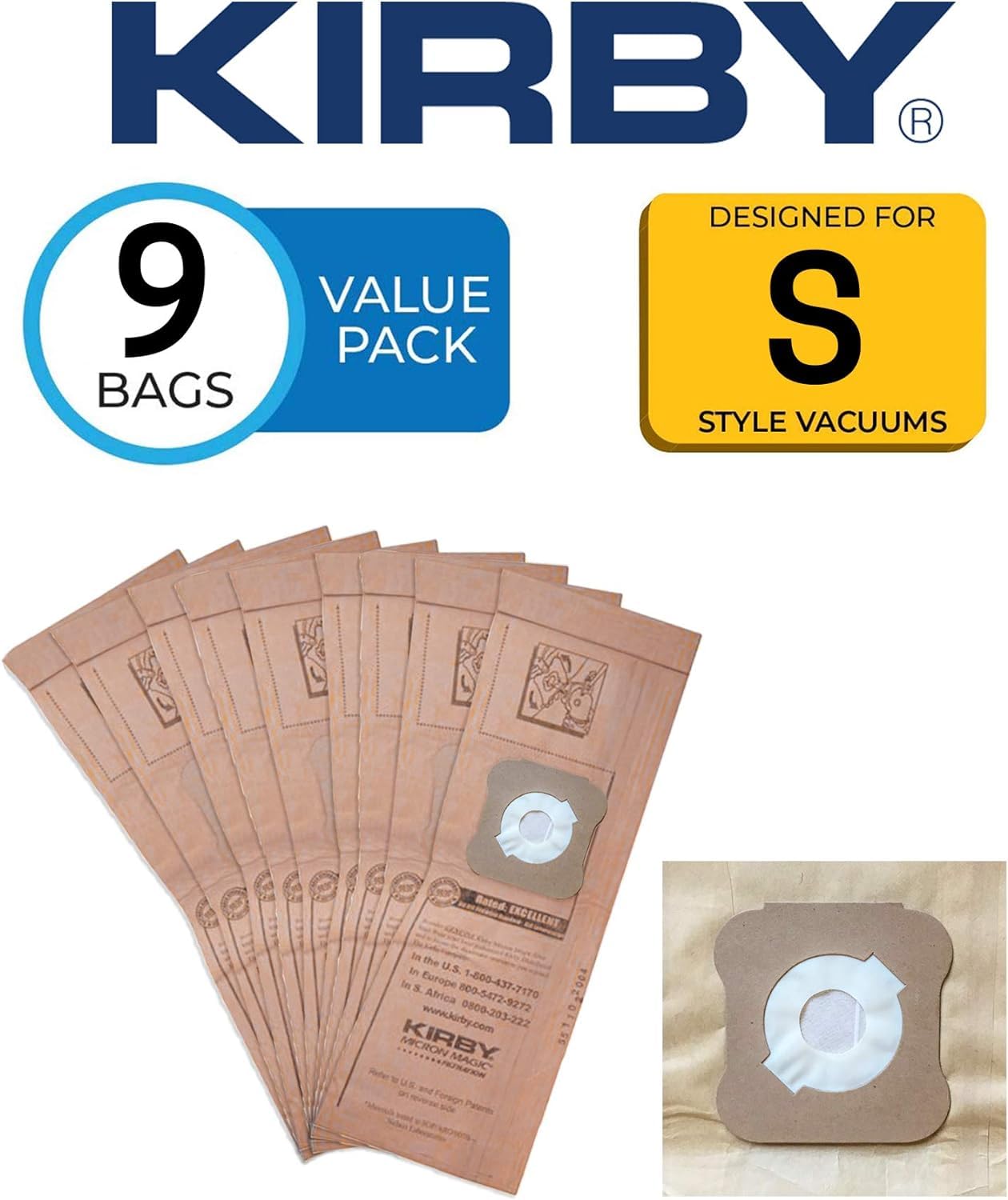 Kirby Vacuum Maintenance Bundle – Micron Magic HEPA Filter Bags (9-Pack) & OEM Vacuum Belts (2-Pack) – Fits G4, G5, G6 Models