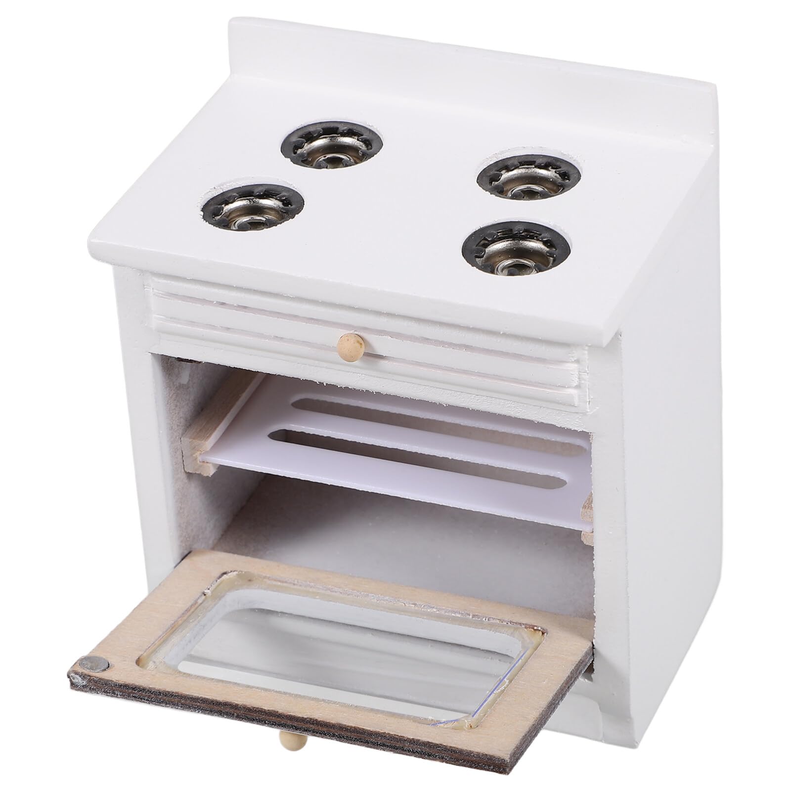 VICASKY Dollhouse Miniature Stove - 1:12 Scale Furniture Model Oven - Kitchen Accessory Cooking Cabinet - Scenery Cooker for Scenery Cooker Home Appliance DIY Supplies White