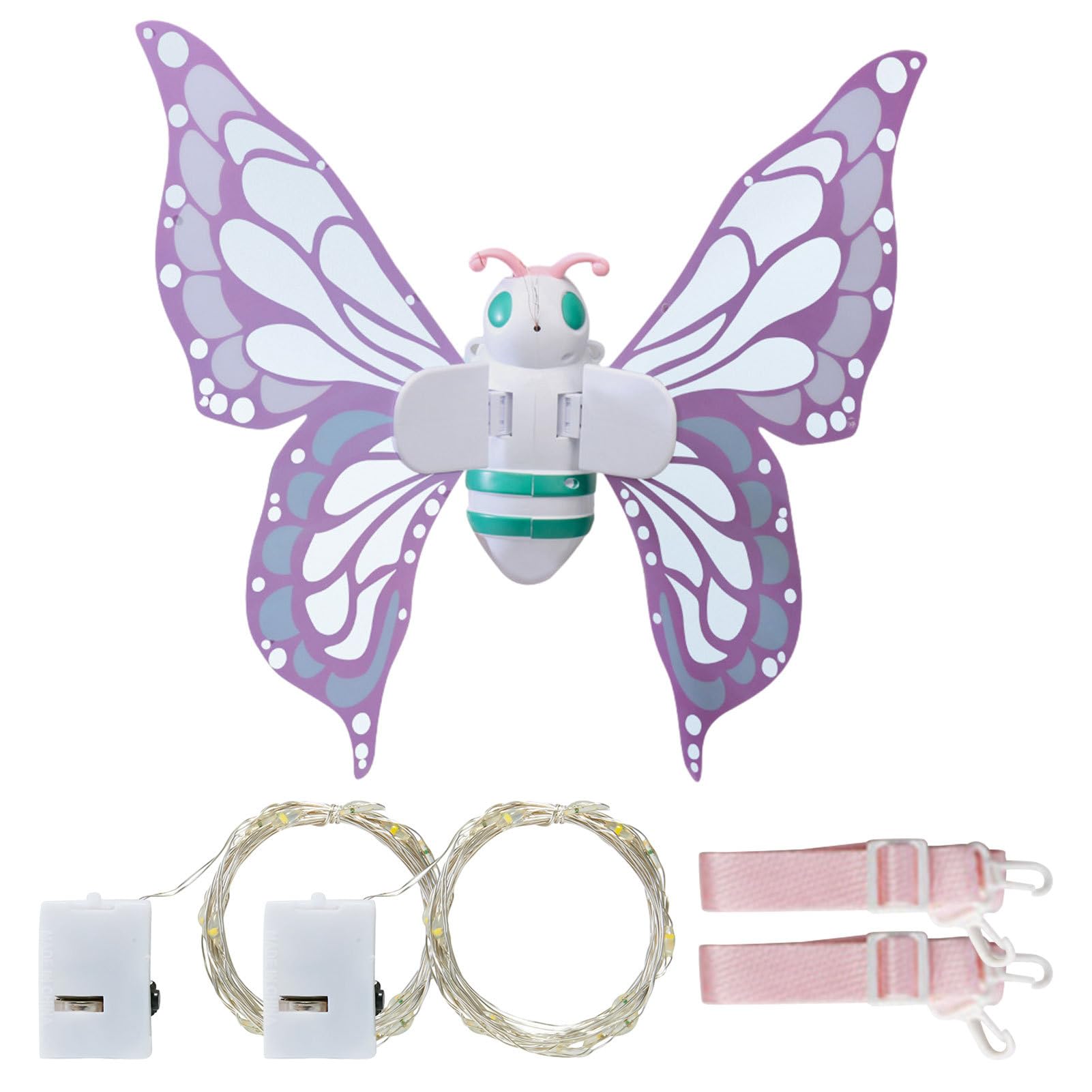 Alas de mariposa eléctricas infantiles automáticas con luces led para jardín