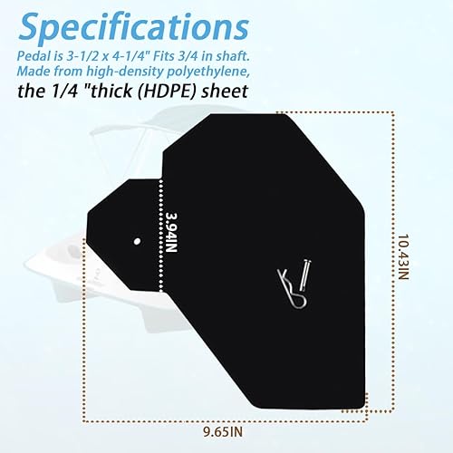 Miniatura 3 de Kit de timón de barco de remo de agua compatible con muchos botes de pedal de 3 o 5 plazas, se adapta a Aquatoy, embarcaciones acuáticas de puerto,