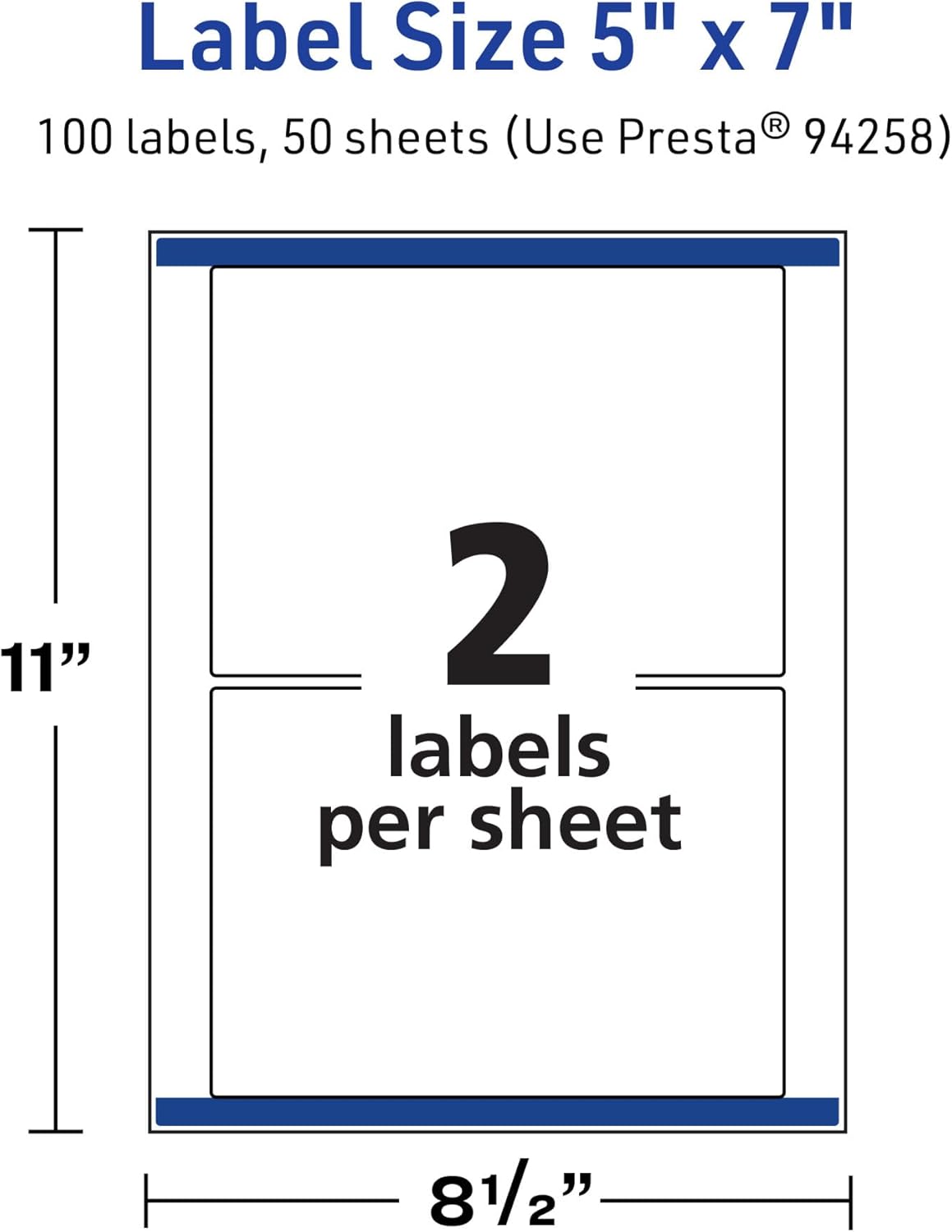Avery TrueBlock Matte White Rectangle Labels, Sure Feed Technology, 5" x 7", 100 Matte White Labels, Laser/Inkjet Printable, Great for Packaging and Product Merchandising