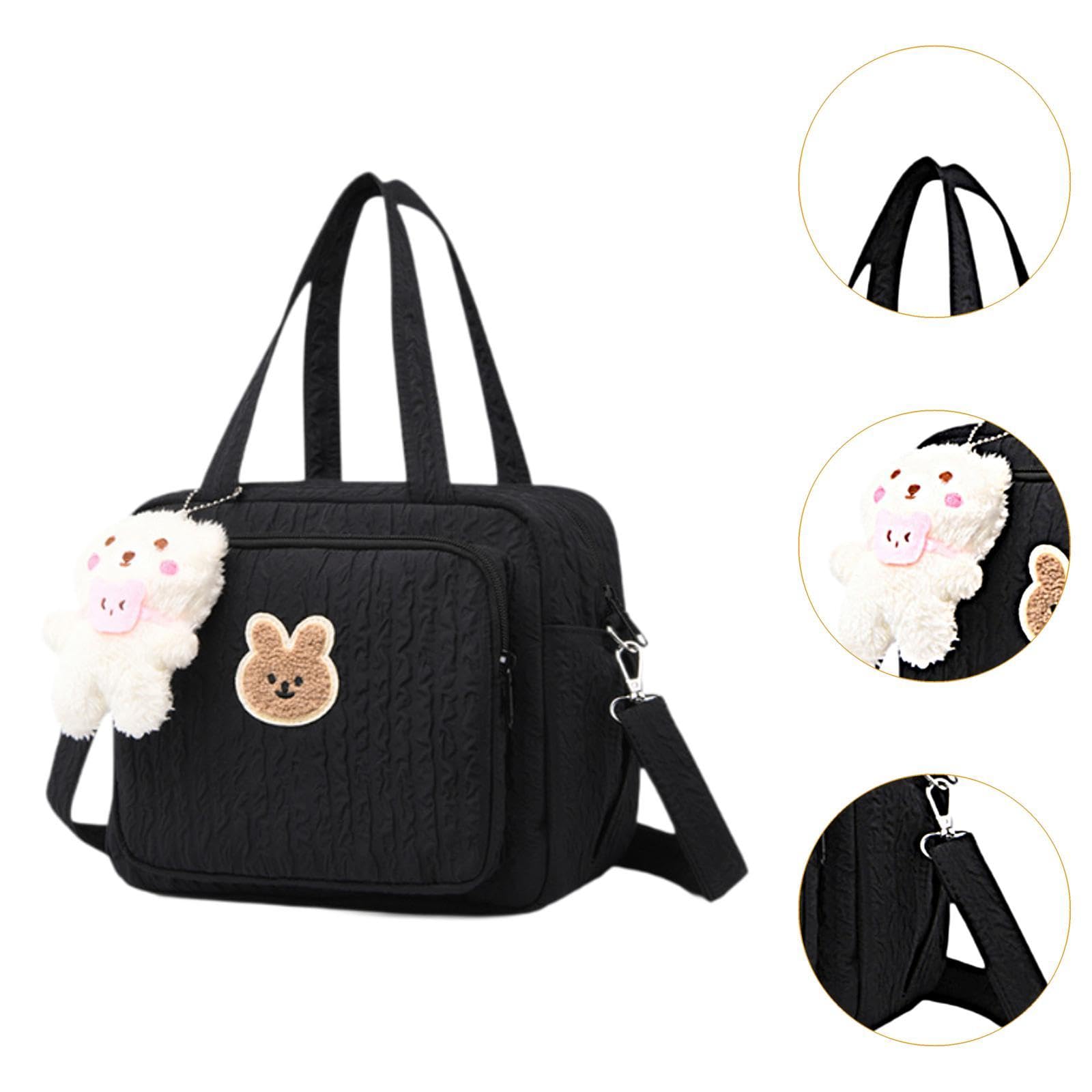 Sharplace Sac à Langer Sac à bandoulière Grande capacité Sac de Voyage élégant Sac de Maquillage Sac à Main léger Sac de Rangement, Noir