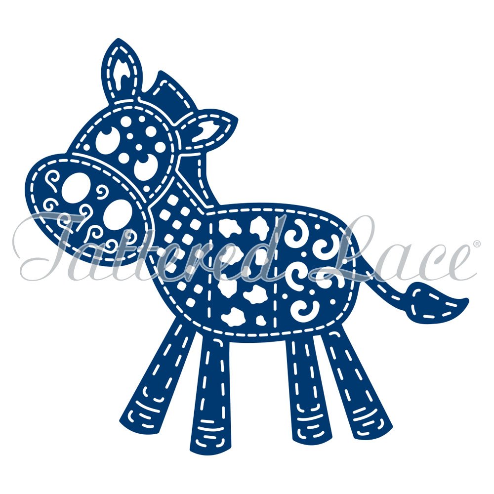 Tattered Lace Patchwork Donkey, Silver