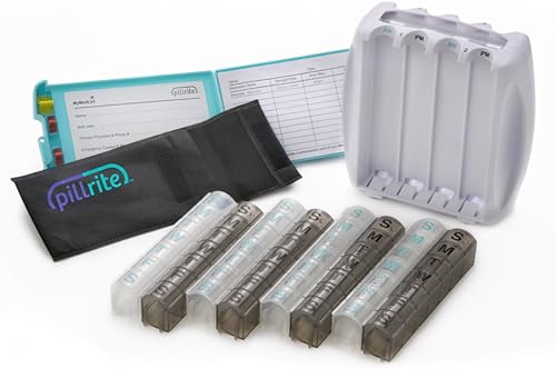 Miniatura 2 de Organizador de pastilleros para medicamentos y suplementos, 3 ¾ pulgadas x 7 pulgadas, clasificador de medicamentos de 28 días, apto para FSA y HSA,